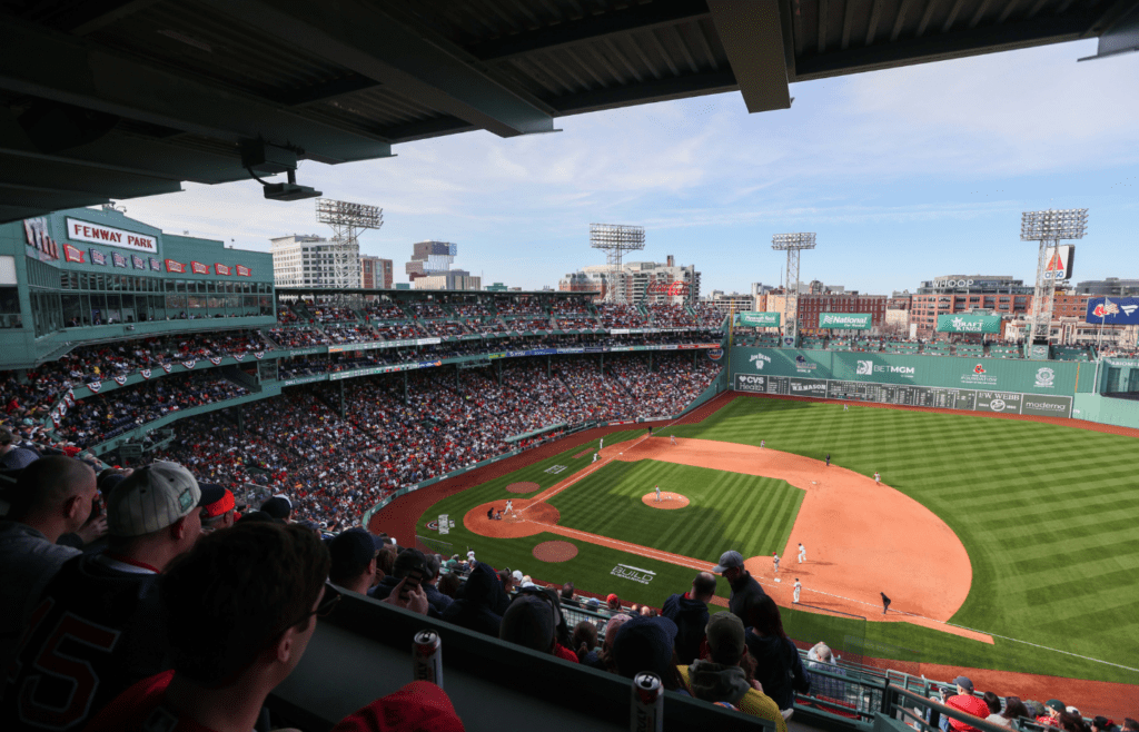 Apr 4, 2025; Boston, Massachusetts, USA; A general view of Fenway Park during a game between the St. Louis Cardinals and the Boston Red Sox. Mandatory Credit: Paul Rutherford-Imagn Images