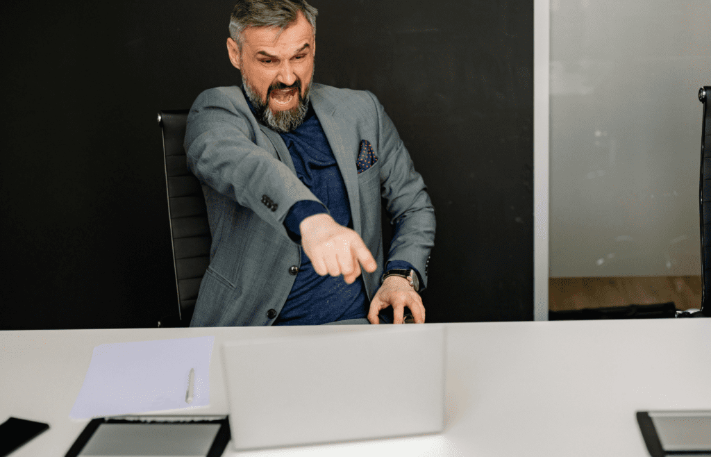 Businessman yelling “What is this nonsense?”