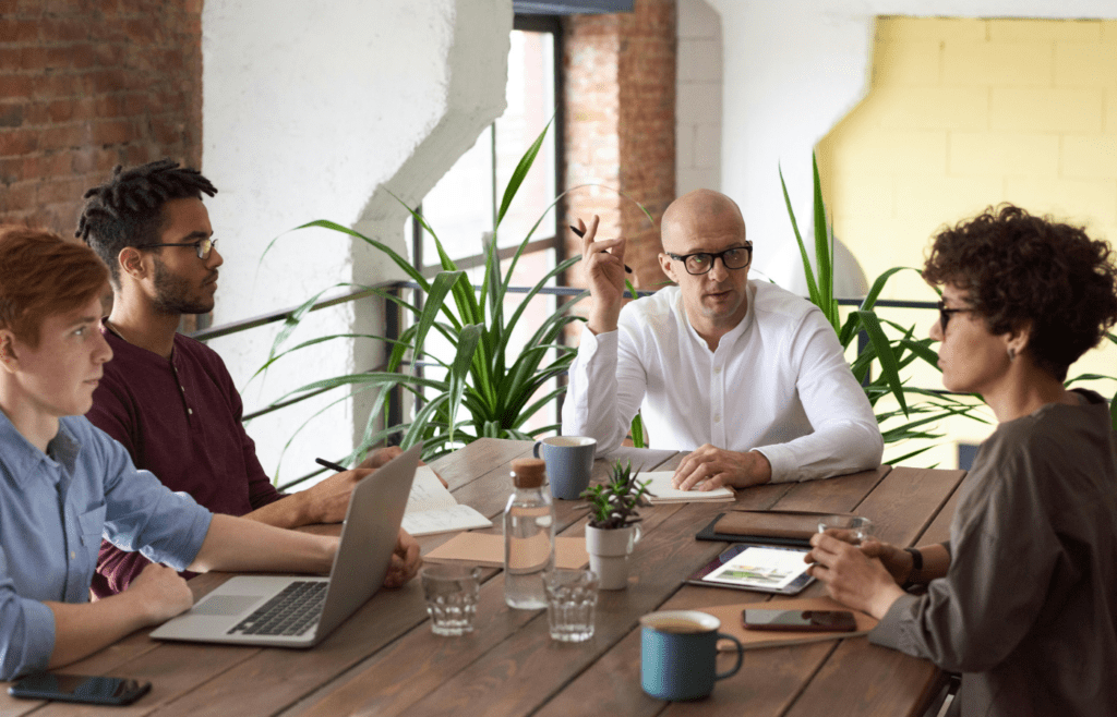 Manager deflecting responsibility during tense meeting