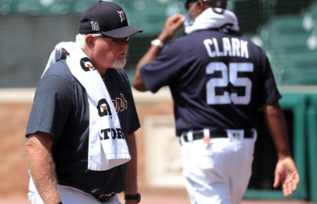 Tigers manager Ron Gardenhire on the field during the intrasquad scrimmage Thursday, July 9, 2020, at Comerica Park. Detroit Tigers