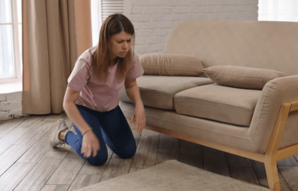 A person looking puzzled, searching for keys