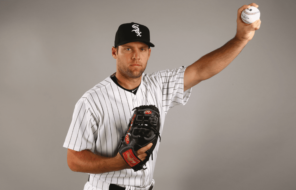 Chicago White Sox pitcher Joe Savery poses for a portrait during photo day at Camelback Ranch.