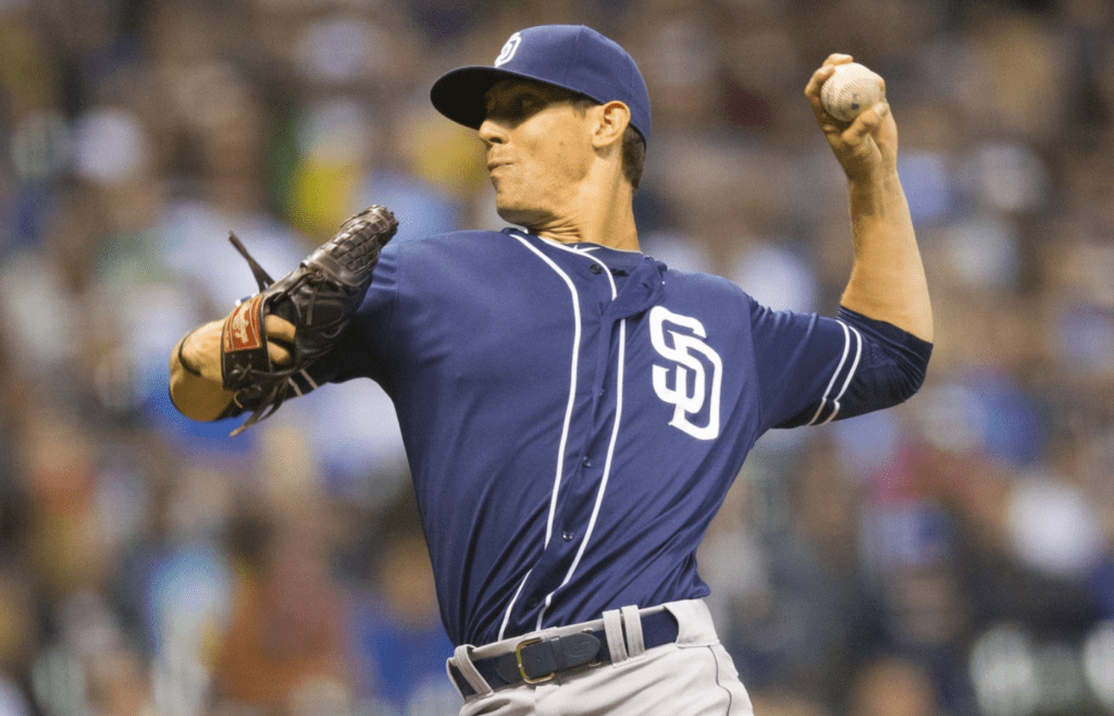 San Diego Padres pitcher Christian Friedrich (53) throws a pitch during the second inning against the Milwaukee Brewers at Miller Park.