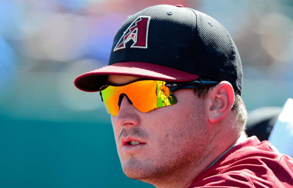 Arizona Diamondbacks shortstop Jonathan Griffin (73) looks on during the second inning against the Chicago Cubs at Hohokam Park.