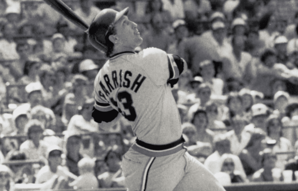 Jun 1980; Unknown location, USA; FILE PHOTO; Detroit Tigers catcher Lance Parrish (13) at bat during the 1980 season. Mandatory Credit: Malcolm Emmons-Imagn Images