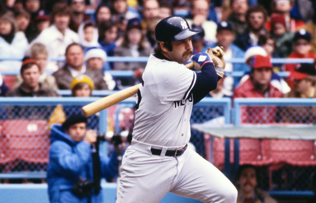 Unknown date; Cleveland, OH; USA; FILE PHOTO; New York Yankees catcher Thurman Munson in action against the Cleveland Indians at Cleveland Stadium. Mandatory Credit: Tony Tomsic-USA TODAY NETWORK