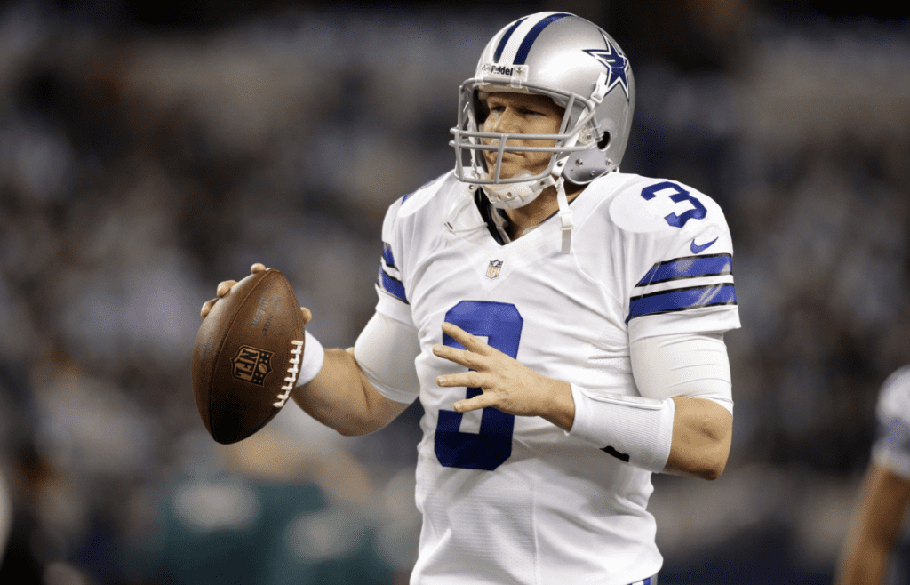 Dec 29, 2013; Arlington, TX, USA; Dallas Cowboys quarterback Jon Kitna (3) on the field before the game against the Philadelphia Eagles at AT&T Stadium. Mandatory Credit: Tim Heitman-Imagn Images