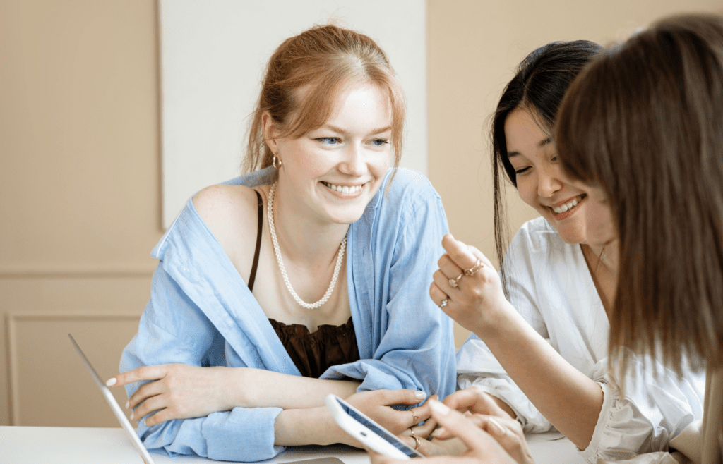 Smiling coworker traps colleague with polite thank you