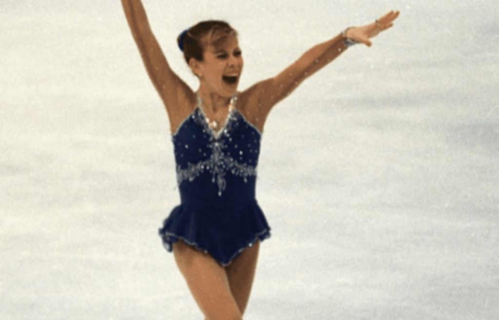 DATE TAKEN: 2/20/98--- US Tara Lipinski wins the gold medal Friday night over Michelle Kwan of the US. Mandatory Credit: Greg Yamamoto/USA Today