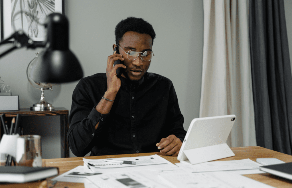 A Man Talking on the Phone