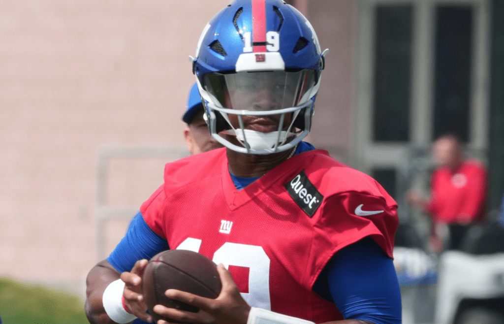 Quarterbacks, Jameis Winston as the New York Giants players participate in their 2025 OTAÕs at the Quest Diagnostic Giants Training Center in East Rutherford.