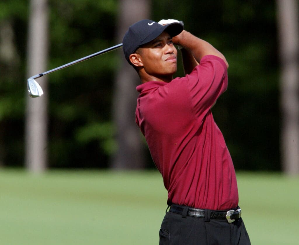 Tiger Woods during the final round of the 2002 Masters.