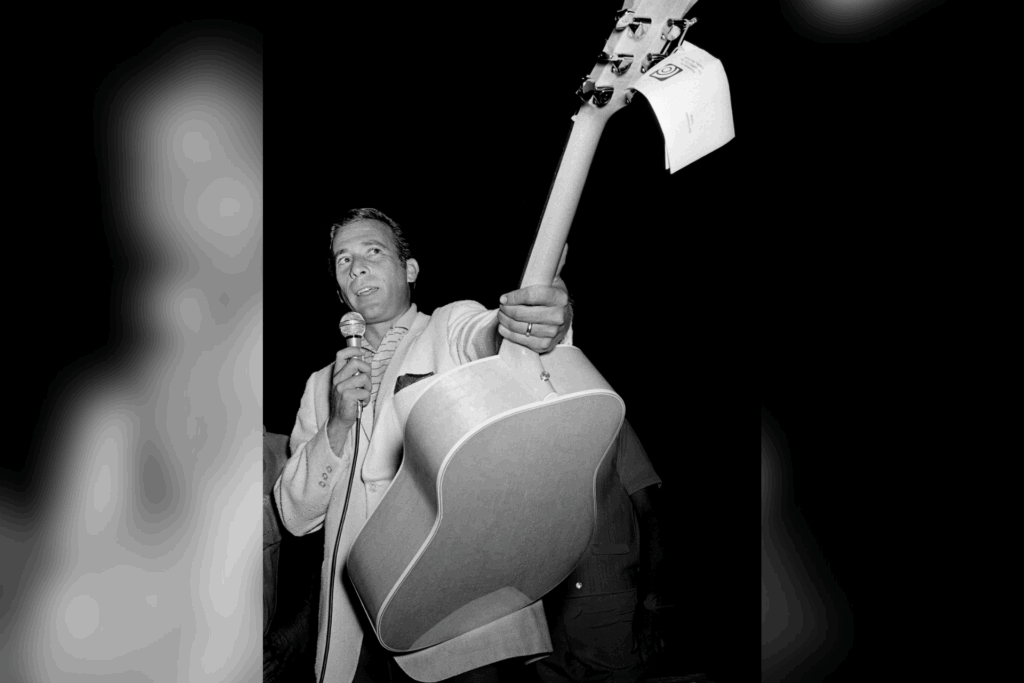 Dave Marr looks over the guitar he won for having the lowest score among the professional golfer along with Frank Beard during the award presentations at the end of the final day of the fourth annual Music City U.S.A. Pro-Celebrity Golf tournament at the Harpeth Hills golf course Oct. 13, 1968. 68 Music City Golf 59