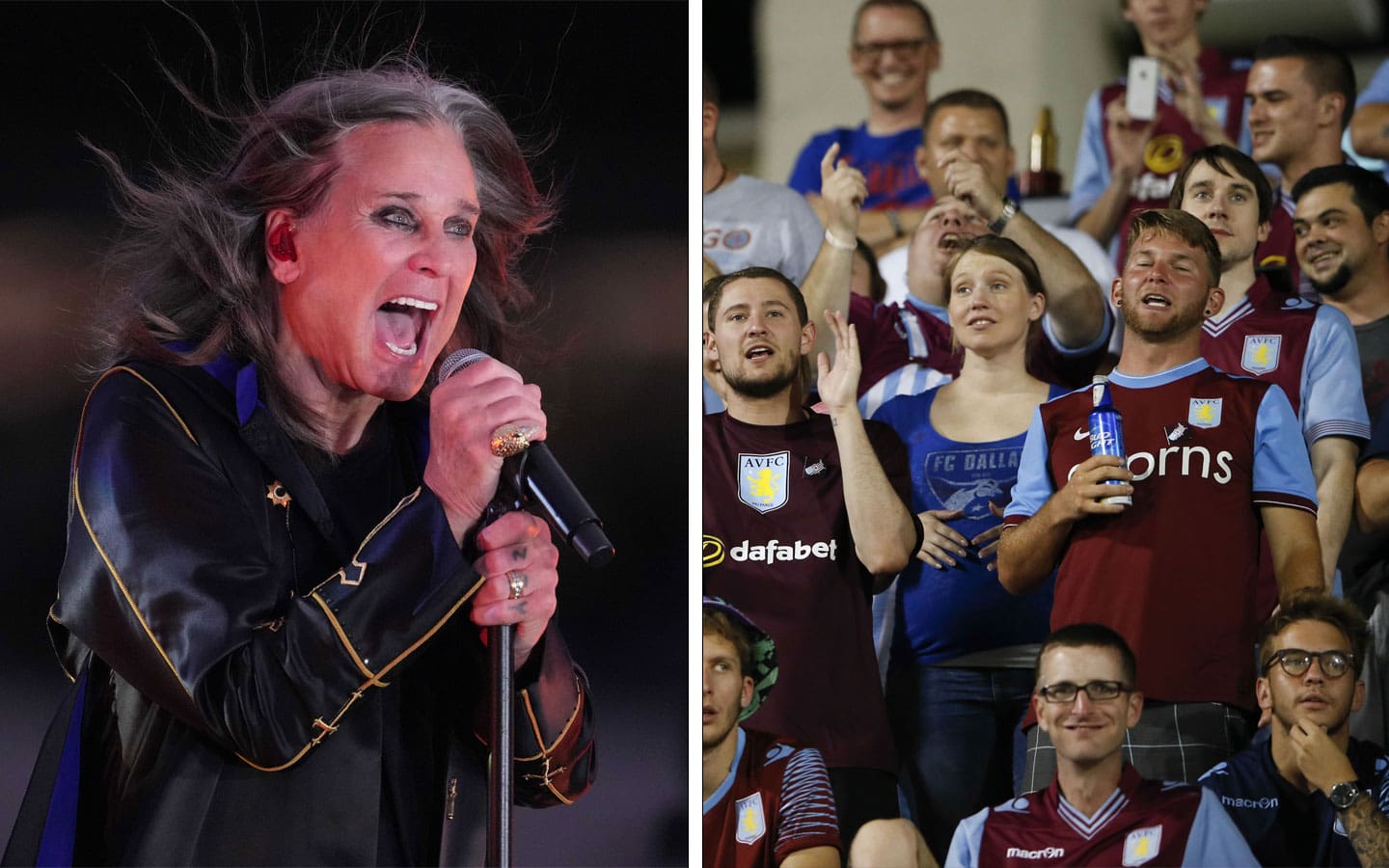 Ozzy Osbourne and Aston Villa fans