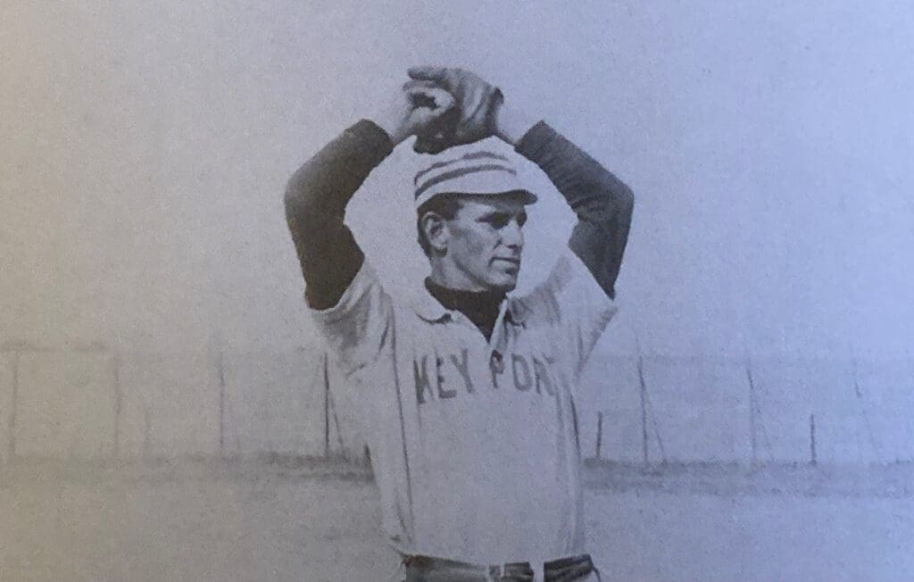 "The Raritan Bayshore" book includes this photo of Christy Mathewson pitching in a Keyport uniform in 1904.
Bayshore Book 3