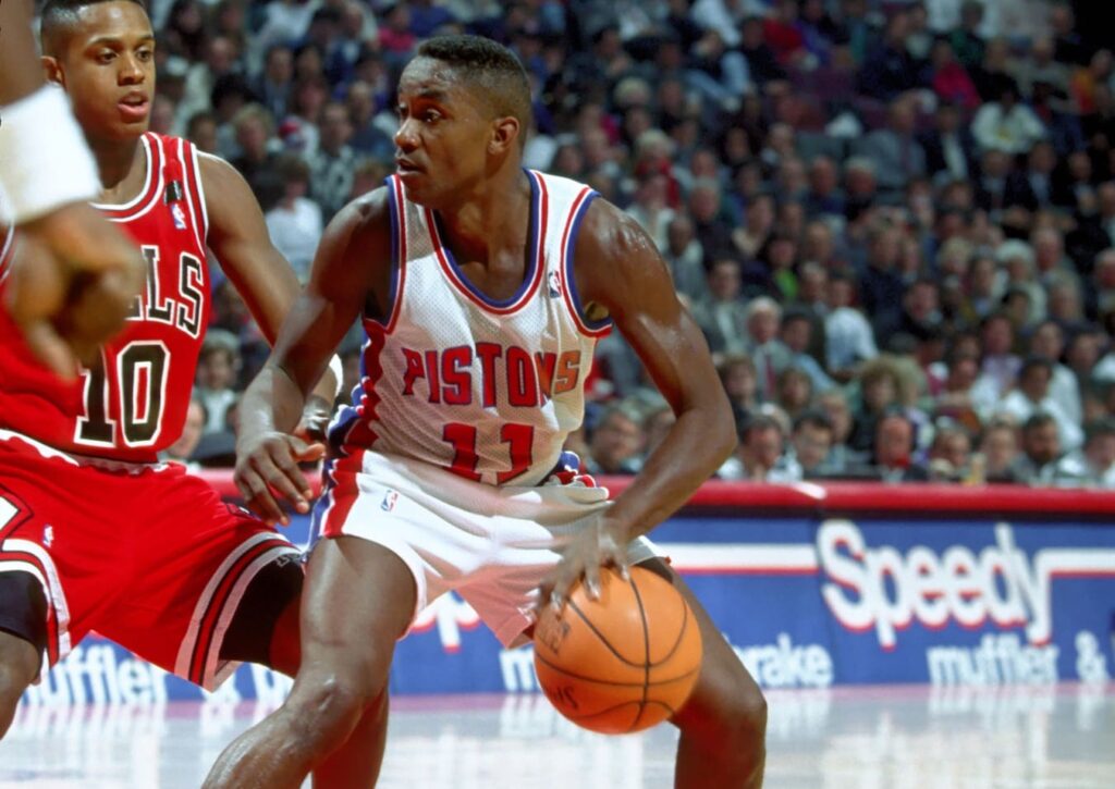 Unknown Date; Auburn Hills, MI, USA; FILE PHOTO; Detroit Pistons guard #11 ISIAH THOMAS in action against the Chicago Bulls at the Palace of Auburn Hills. Mandatory Credit: Photo By USA TODAY Sports (c) Copyright 1992 USA TODAY Sports