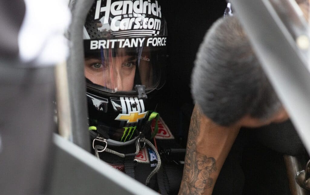 Brittany Force gets ready to race during Gatornationals at Gainesville Raceway in Gainesville, FL on Sunday, March 9, 2025. [Alan Youngblood/Gainesville Sun]
