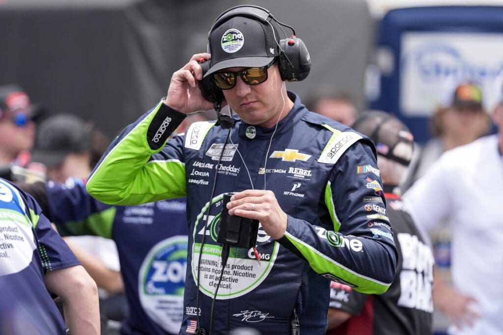 May 24, 2025; Concord, North Carolina, USA; NASCAR Cup Series driver Kyle Busch (8) during qualifying at Charlotte Motor Speedway. Mandatory Credit: Jim Dedmon-Imagn Images