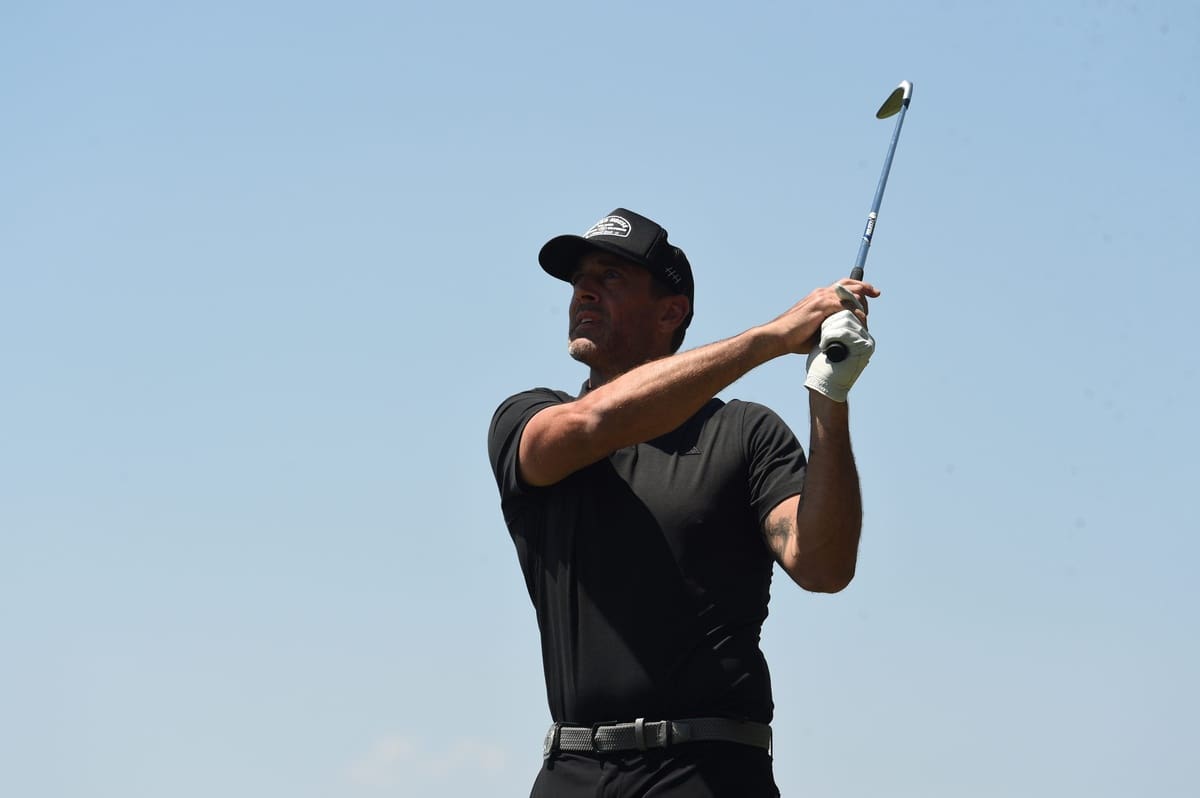 Aaron Rodgers at the American Century Celebrity Golf Championship at Edgewood Tahoe on July 11, 2025.