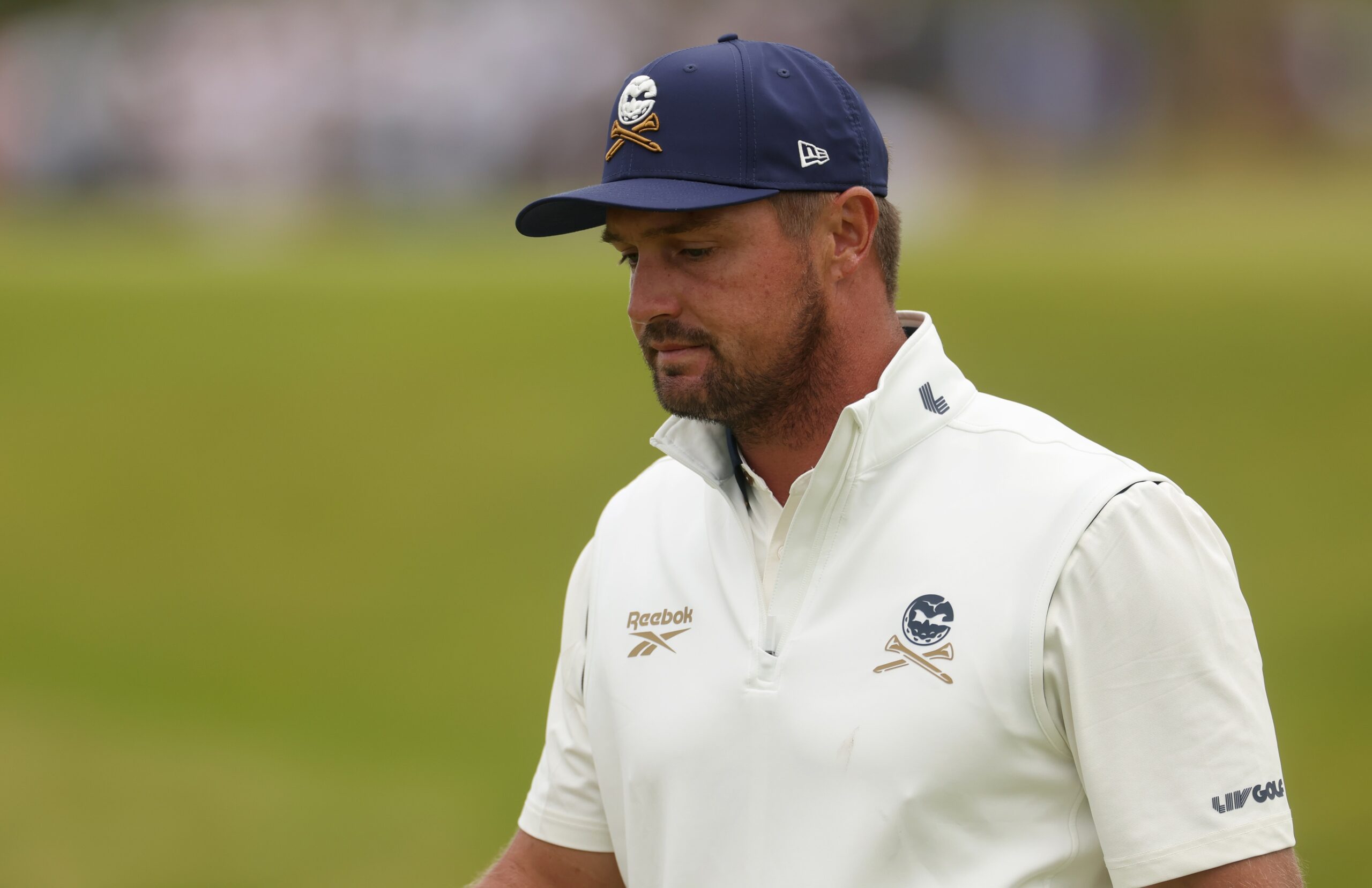 Jul 19, 2025; Portrush, IRL; Bryson Dechambeau on the 14th hole during the third round of The 153rd Open Championship golf tournament. Mandatory Credit: Mike Frey-Imagn Images