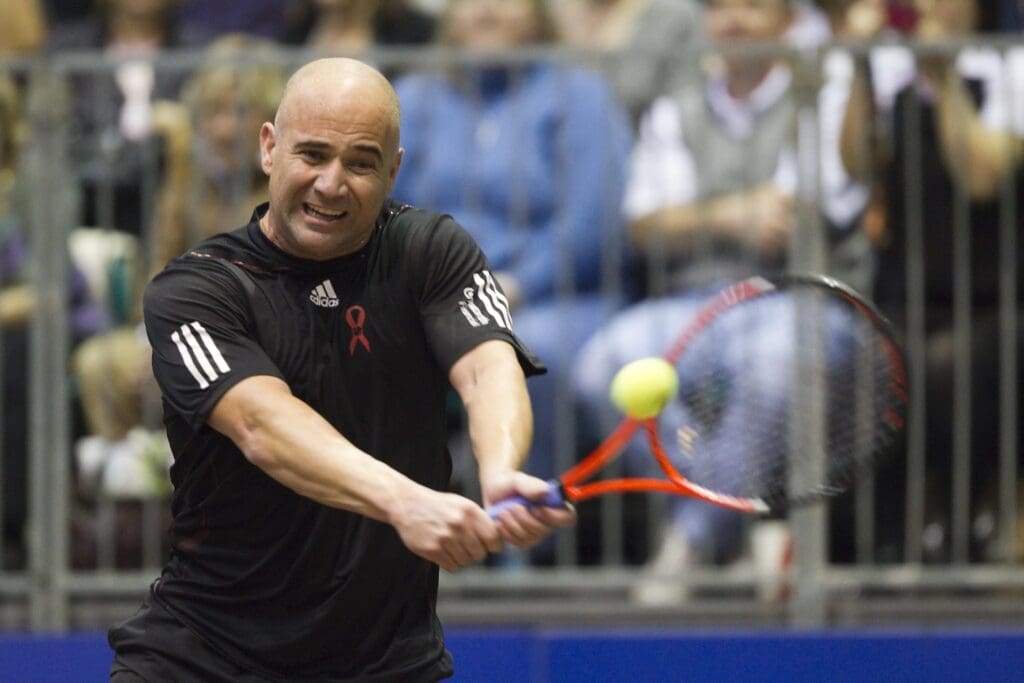 Nov. 15, 2010; Washington, D.C, USA; Andre Agassi at the WTT Smash Hits at American University. Mandatory Credit: Susan Mullane-USA TODAY Sports