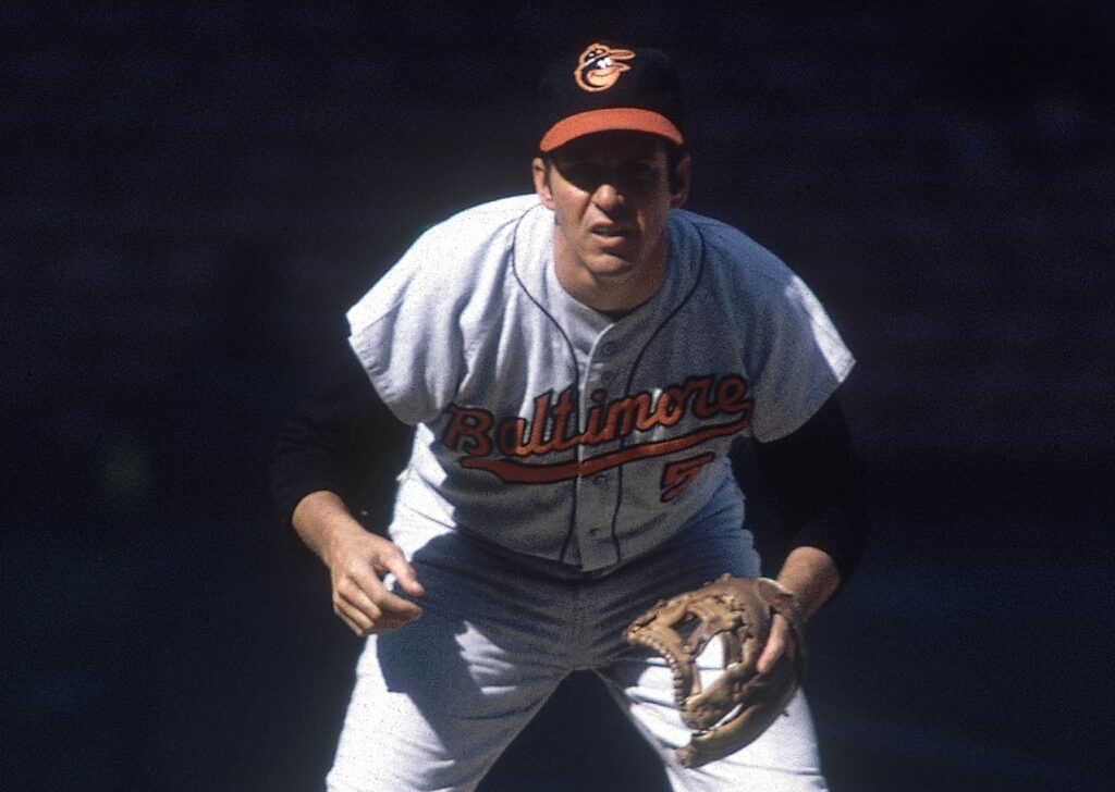 1970; Unknown location, USA; FILE PHOTO; Baltimore Orioles third baseman Brooks Robinson (5) on the field during the 1970 season. Mandatory Credit: Malcolm Emmons-USA TODAY NETWORK