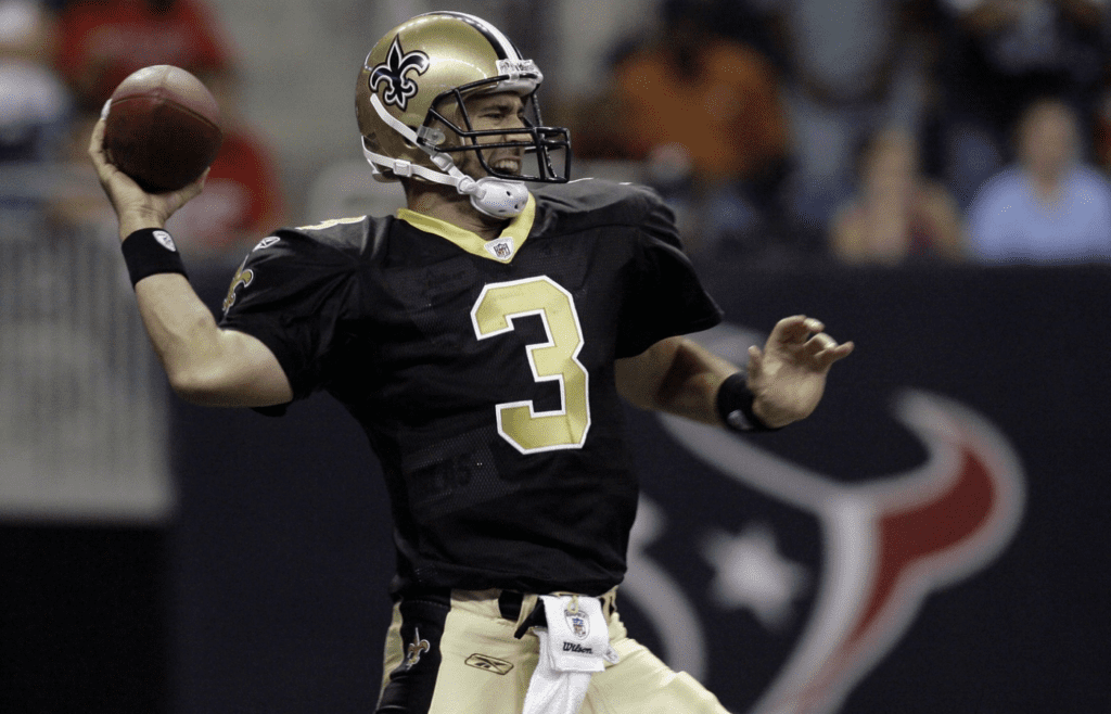 Aug 22, 2009; Houston, TX, USA; New Orleans Saints quarterback Joey Harrington (3) throws the ball against the Houston Texans in the fourth quarter at Reliant Stadium. The Saints defeated the Texans 38-14. Mandatory Credit: Brett Davis-Imagn Images