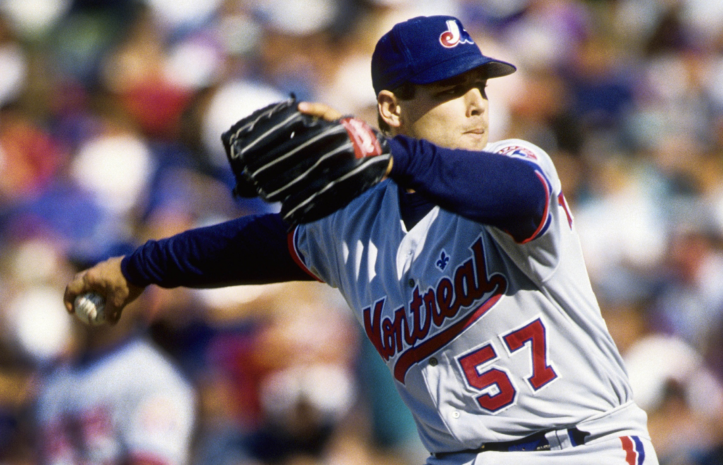 Jun 3, 1994; Chicago, IL, USA; FILE PHOTO; Montreal Expos pitcher John Wetteland (57) in action against the Chicago Cubs at Wrigley Field. Mandatory Credit: Imagn Images