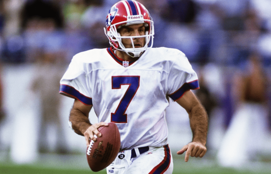 Oct 31, 1999; Baltimore, MD, USA; FILE PHOTO; Buffalo Bills quarterback Doug Flutie (7) in action against the Baltimore Ravens at PSINet Stadium during the 1999 preseason. Mandatory Credit: Lou Capozzola-USA TODAY NETWORK