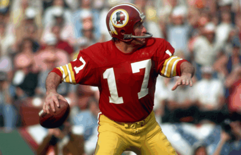 Jan 14, 1973; Los Angeles, CA, USA; FILE PHOTO; Washington Redskins quarterback (17) Billy Kilmer in action against the Miami Dolphins during Super Bowl VII at the Los Angeles Coliseum. Miami defeated Washington 14-7 and the Dolphins completed their perfect season. Mandatory Credit: Tony Tomsic-USA TODAY NETWORK SUPER BOWL VII
