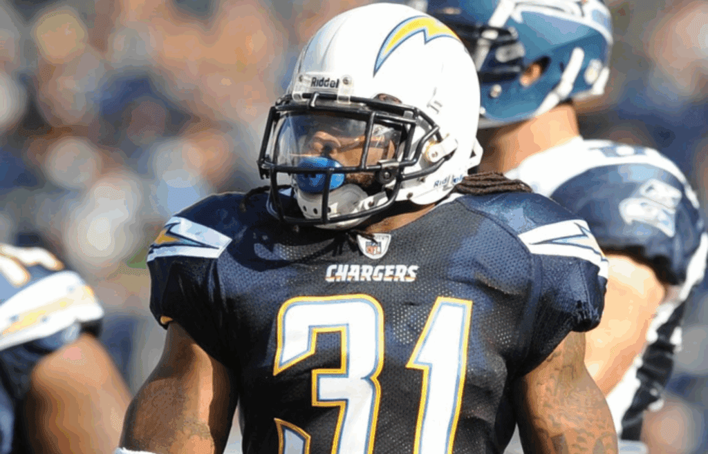 August 11, 2011; San Diego, CA, USA; San Diego Chargers cornerback Bob Sanders (31) following a stop during the first quarter against the Seattle Seahawks at Qualcomm Stadium. Mandatory Credit: Christopher Hanewinckel-Imagn Images