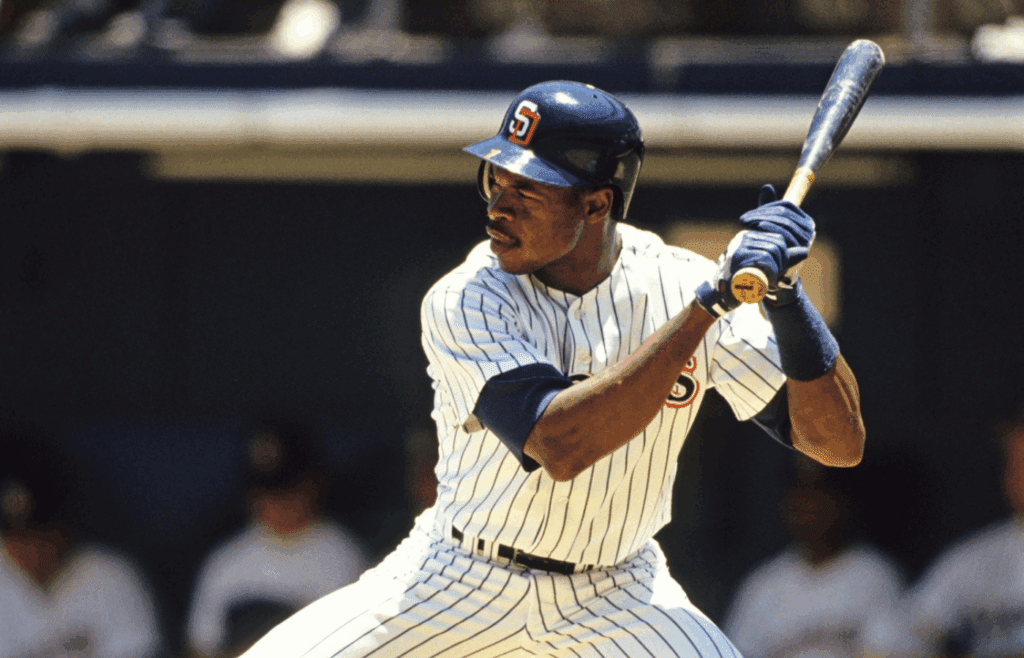 Jun 16, 1991; San Diego, CA, USA; FILE PHOTO; San Diego Padres shortstop Tony Fernandez at bat against the Chicago Cubs at Jack Murphy Stadium. Mandatory Credit: RVR Photos-USA TODAY NETWORK
