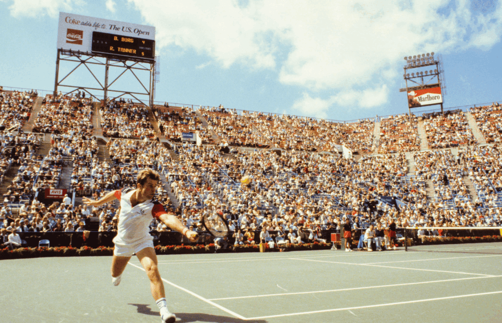 Unknown date, 1981; New York City, New York, USA: FILE PHOTO; Roscoe Tanner (USA) in action against Bj rn Borg (SWE) (not pictured) during the 1994 US Open at the USTA National Tennis Center. Mandatory Credit: Lou Capozzola-USA TODAY Network