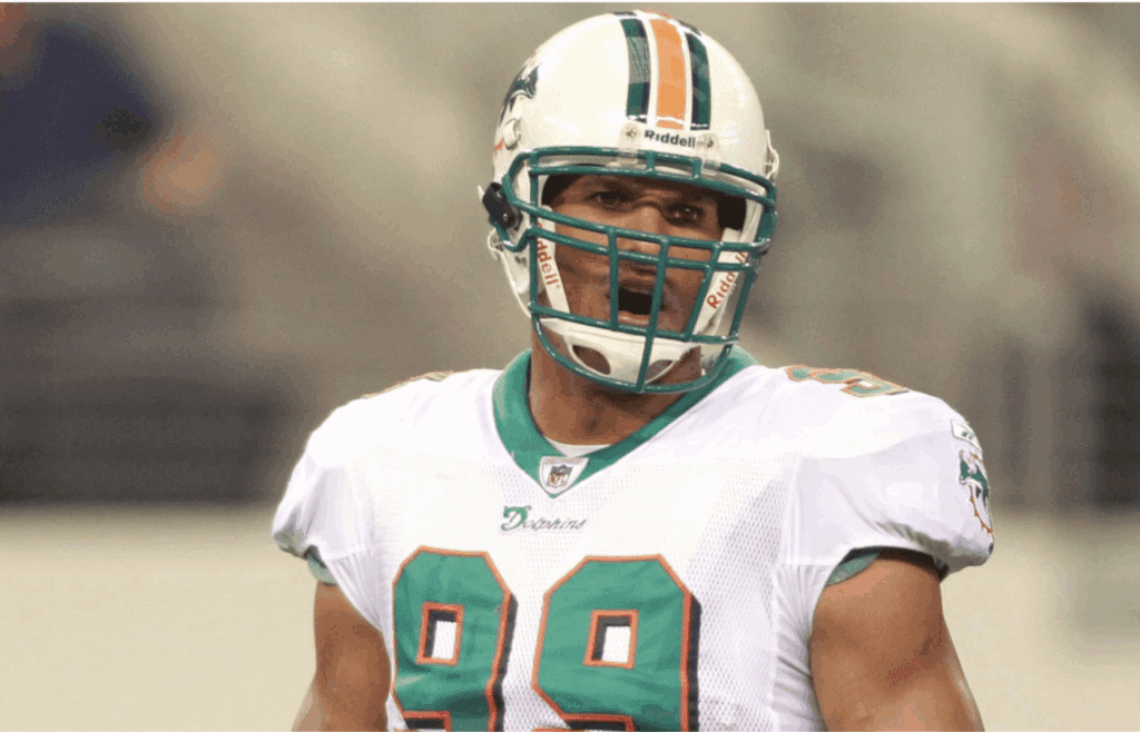 Nov 24, 2011; Arlington, TX, USA; Miami Dolphins line backer Jason Taylor (99) on the field against the Dallas Cowboys on Thanksgiving day at Cowboys Stadium. The Cowboys beat the Dolphins 20-19. Mandatory Credit: Tim Heitman-Imagn Images