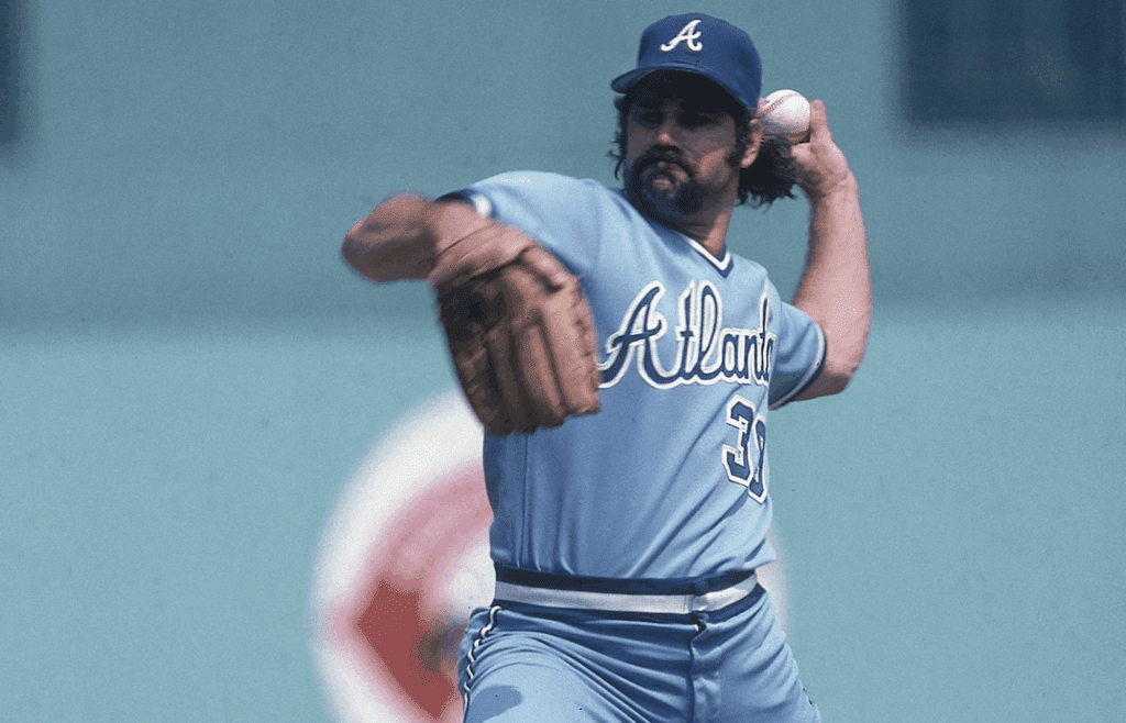 Unknown date and unknown location; USA, FILE PHOTO; Atlanta Braves pitcher Al Hrabosky in action on the mound. Mandatory Credit: Malcolm Emmons-USA TODAY Network