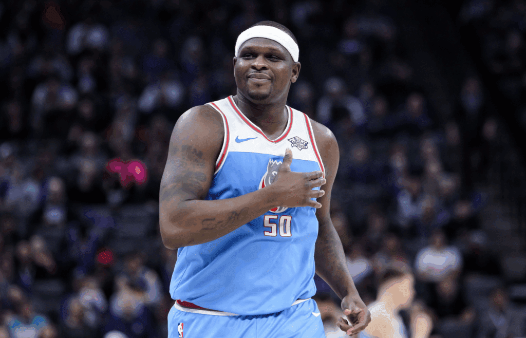 Mar 14, 2018; Sacramento, CA, USA; Sacramento Kings forward Zach Randolph (50) reacts during the second half against the Miami Heat at Golden 1 Center. Mandatory Credit: Sergio Estrada-Imagn Images