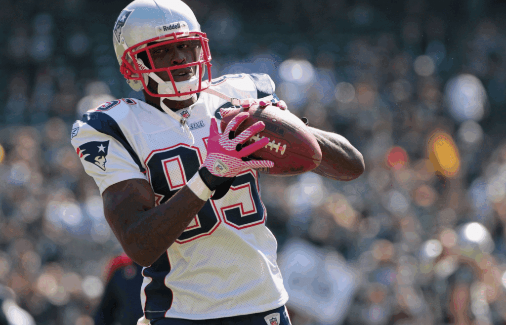 Oct 2, 2011; Oakland, CA, USA; New England Patriots wide receiver Chad Ochocinco (85) catches the ball during warmups before the start of the game against the Oakland Raiders at O.co Coliseum. Mandatory Credit: Cary Edmondson-Imagn Images