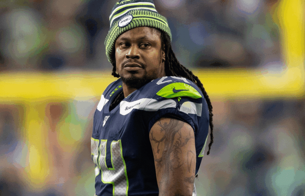 Dec 29, 2019; Seattle, Washington, USA; Seattle Seahawks running back Marshawn Lynch (24) during the second half against the San Francisco 49ers at CenturyLink Field. San Francisco defeated Seattle 26-21. Mandatory Credit: Steven Bisig-Imagn Images