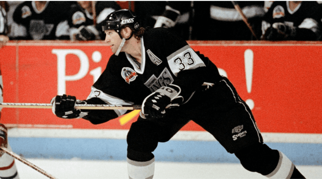 Jun 5, 1993; Los Angeles, CA, USA; FILE PHOTO; Los Angeles Kings forward Marty McSorley (33) in action against the Montreal Canadians in the 1993 Stanley Cup Finals at the Great Western Forum. Mandatory Credit: Jayne Kamin-Oncea-Imagn Images