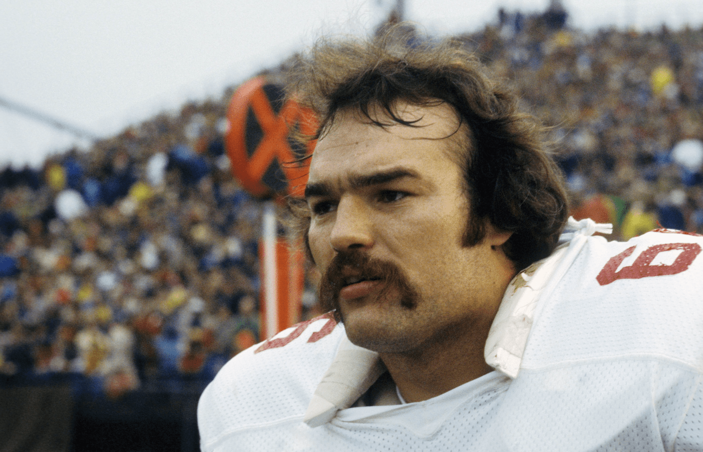 Nov 6, 1977; Bloomington, MN, USA; FILE PHOTO; St. Louis Cardinals guard Conrad Dobler (66) on the sideline against the Minnesota Vikings at Metropolitan Stadium. Mandatory Credit: Herb Weitman-Imagn Images