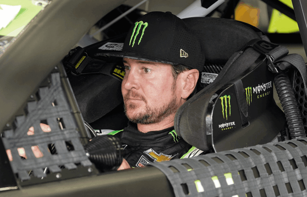 Sep 28, 2019; Concord, NC, USA; Monster Energy NASCAR Cup Series driver Kurt Busch (1) straps in prior to the start of the second practice for the Bank of America ROVAL 400 at Charlotte Motor Speedway. Mandatory Credit: Jim Dedmon-Imagn Images