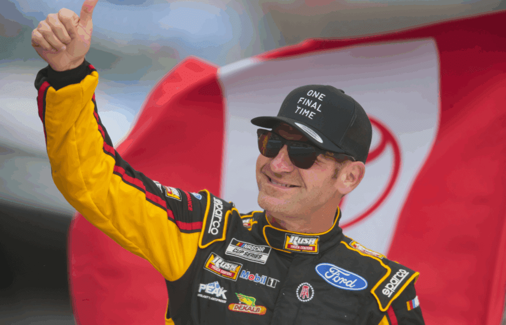 Nov 8, 2020; Avondale, Arizona, USA; NASCAR driver Clint Bowyer prior to the NASCAR Cup Series Championship at Phoenix Raceway. Mandatory Credit: Mark J. Rebilas-Imagn Images