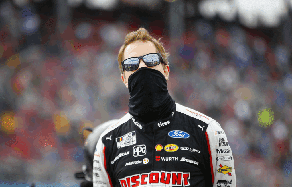 Nov 8, 2020; Avondale, AZ, USA; Brad Keselowski (2) prepares to get in his car before the start of the Season Finale 500 at Phoenix Raceway in Phoenix, Ariz. on Nov. 8, 2020. Mandatory Credit: Patrick Breen-USA TODAY NETWORK