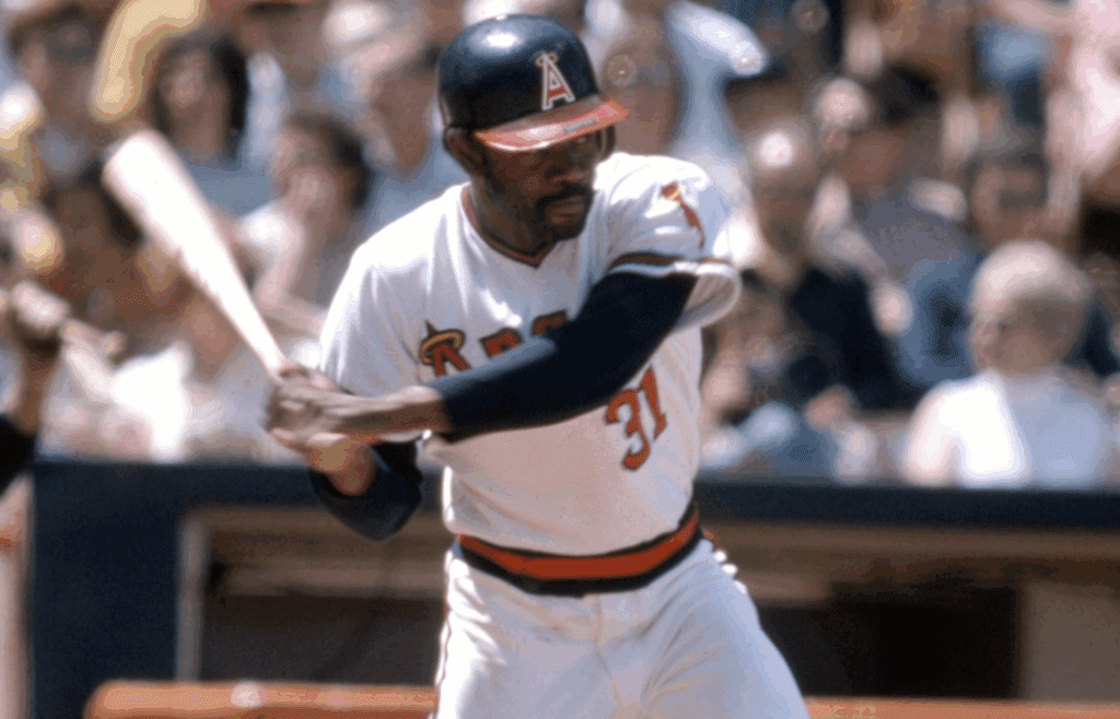 May 1975; Anaheim, CA, USA: FILE PHOTO; California Angels outfielder Tommy Harper (31) at bat during the 1975 season at Anaheim Stadium. Mandatory Credit: Darryl Norenberg-Imagn Images
