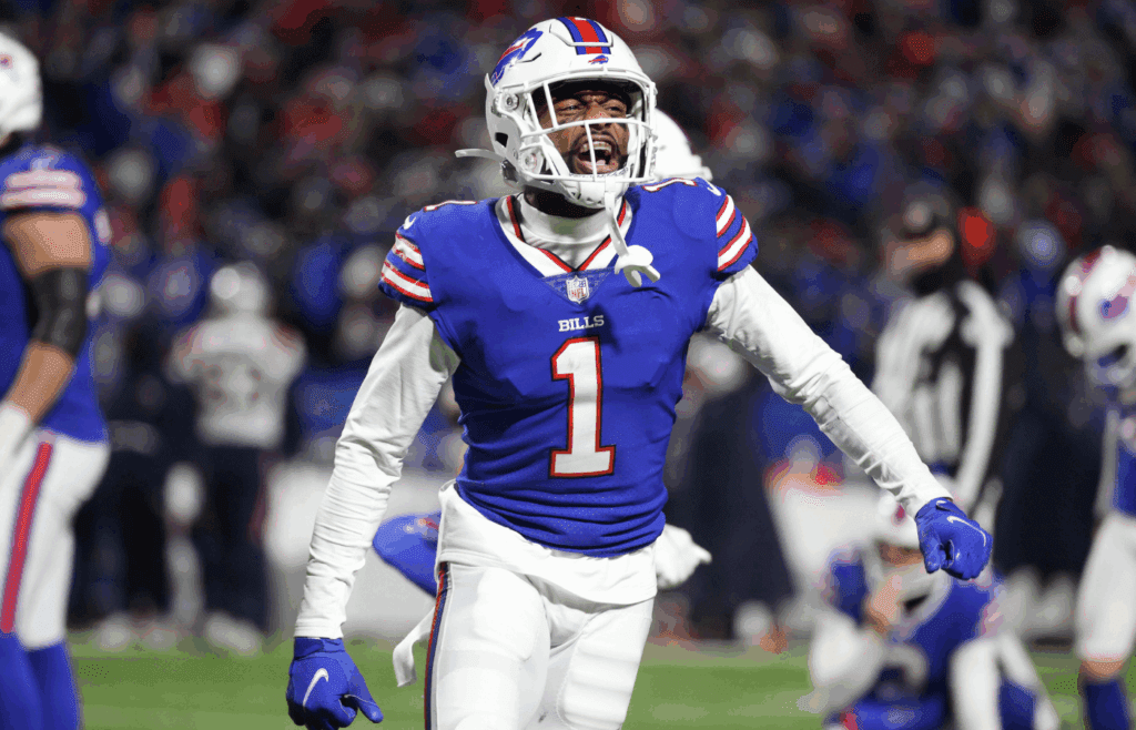 Buffalo Bills receiver Emmanuel Sanders celebrates a touchdown in 2022. Syndication Democrat And Chronicle