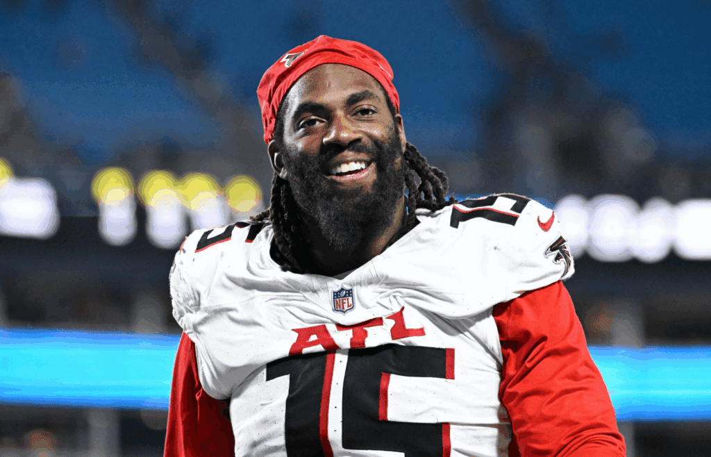 Oct 13, 2024; Charlotte, North Carolina, USA; Atlanta Falcons linebacker Matthew Judon walks off the field after the game at Bank of America Stadium. Mandatory Credit: Bob Donnan-Imagn Images
