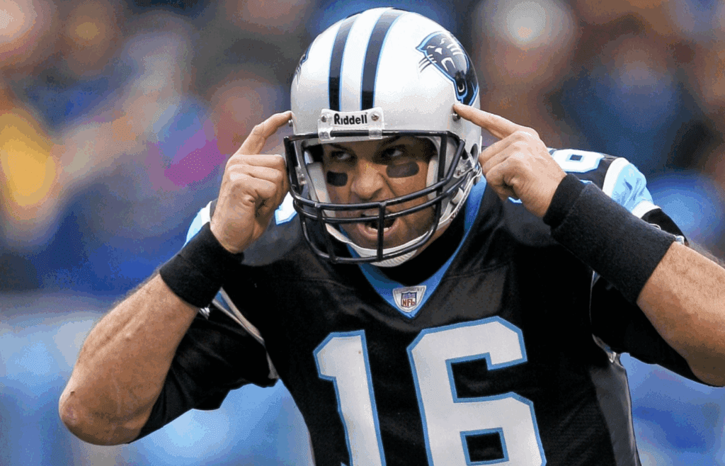 Dec 2, 2007, Charlotte, NC, USA; Carolina Panthers quarterback Vinny Testaverde (16) calls signals at the line in the Panthers 31-14 victory against the San Francisco 49ers at Bank of America Stadium. Mandatory Credit: Bob Donnan-Imagn Images