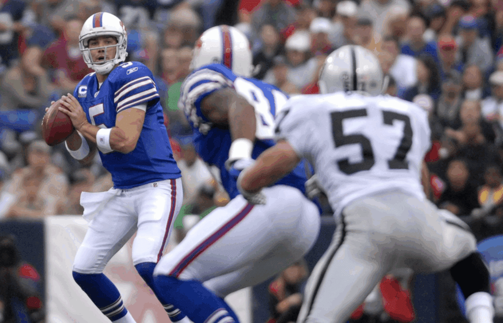 Trent Edwards led a come-from-behind victory over the Raiders on Sept. 21, 2008. Trent Edwards Qb