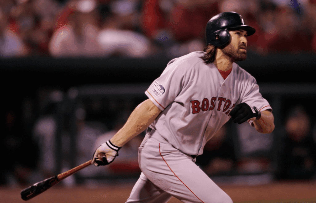 10/26/2004 -- St. Louis, MO -- World Series Game 3 - Boston Red Sox vs. St. Louis Cardinals -- Johnny Damon hits a foul in the fifth inning. Robert Deutsch, USA TODAY staff (Via MerlinFTP Drop) Xxx World Series Dec 386 Jpg S Bbo Usa Mo