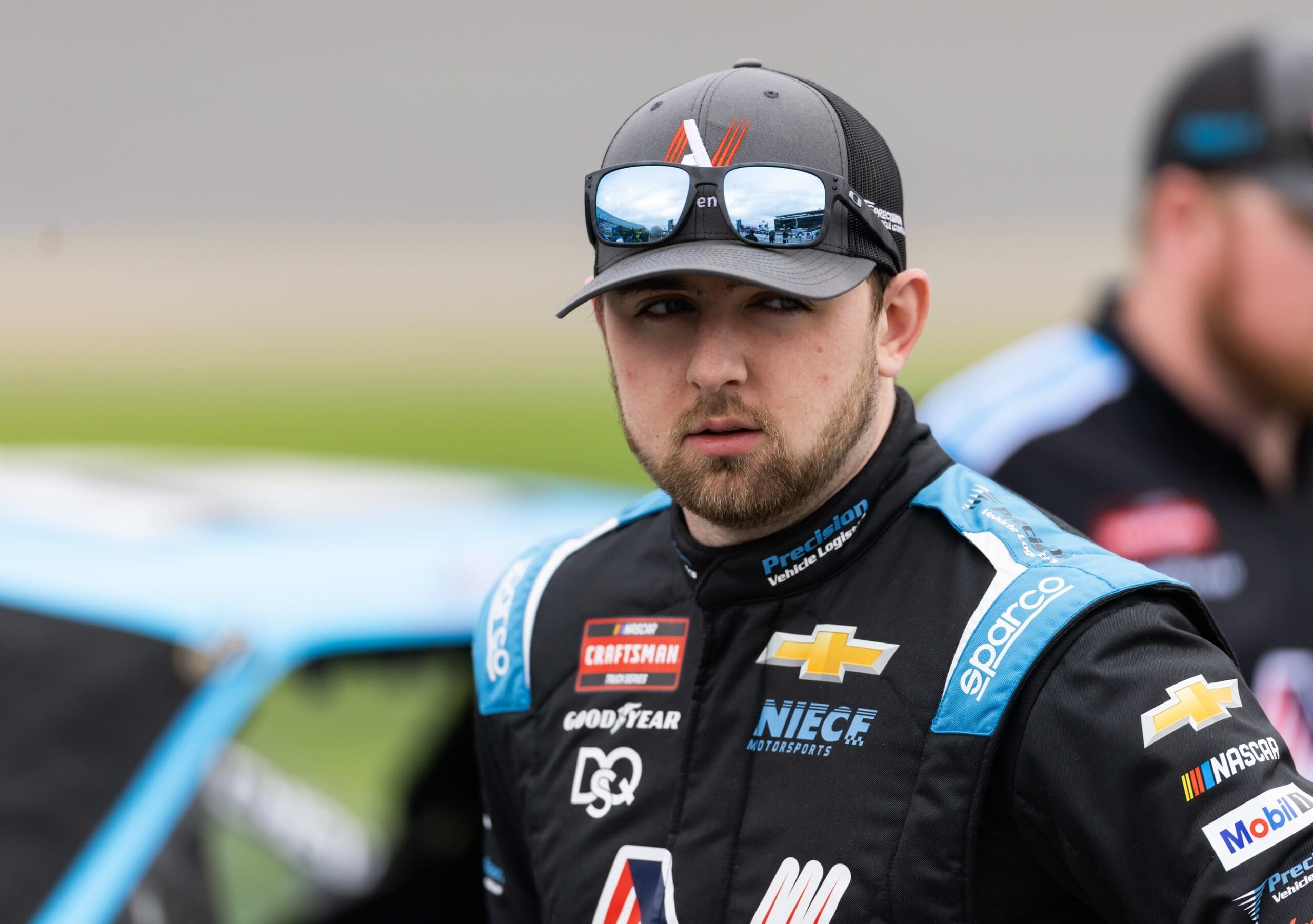 Feb 14, 2025; Daytona Beach, Florida, USA; NASCAR Truck Series driver Kaden Honeycutt (45) during qualifying for the Fresh from Florida 250 at Daytona International Speedway. Mandatory Credit: Mark J. Rebilas-Imagn Images